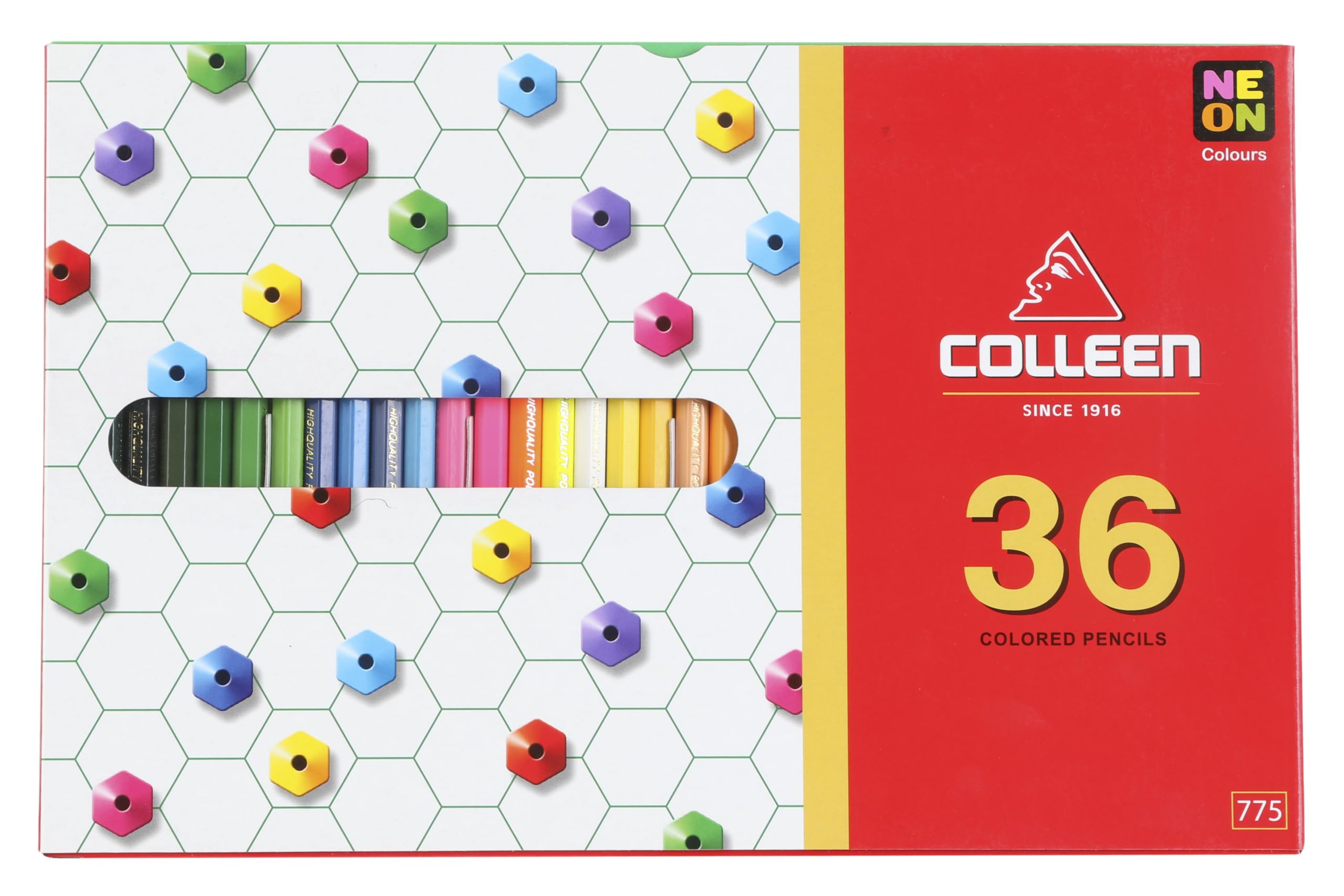 

Colleen Pencil 775 Hexagonal 36 Colored Pencils in a Paper Box (775-36)