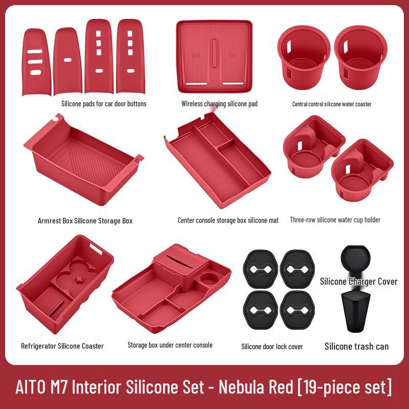 Fits 26 AITO M7/M8 Models: Central Control Wireless Charging Silicone Pad Upgrade Set