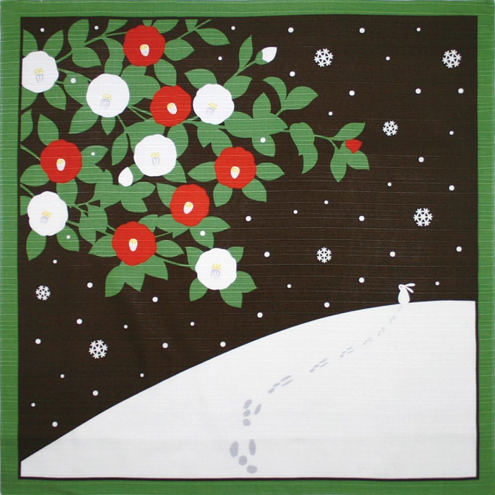 Yamaco 88082 Flower Scenery, Small Furoshiki, Winter, 19.7 x 19.7 inches (50 x 50 cm) Winter