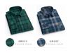 New Men's Plus Size Brushed Cotton Plaid Long Sleeve Shirt for Middle-Aged & Elderly with Straight Hem