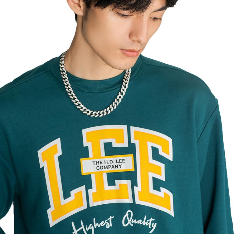 Lee FW22 Campus Style Printed Sweatshirt Men sweatshirt Green LMT003691101228A01743