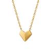 18k Gold-Plated Heart-Shaped Titanium Steel Clavicle Necklace - Handmade, Stylish, for Women