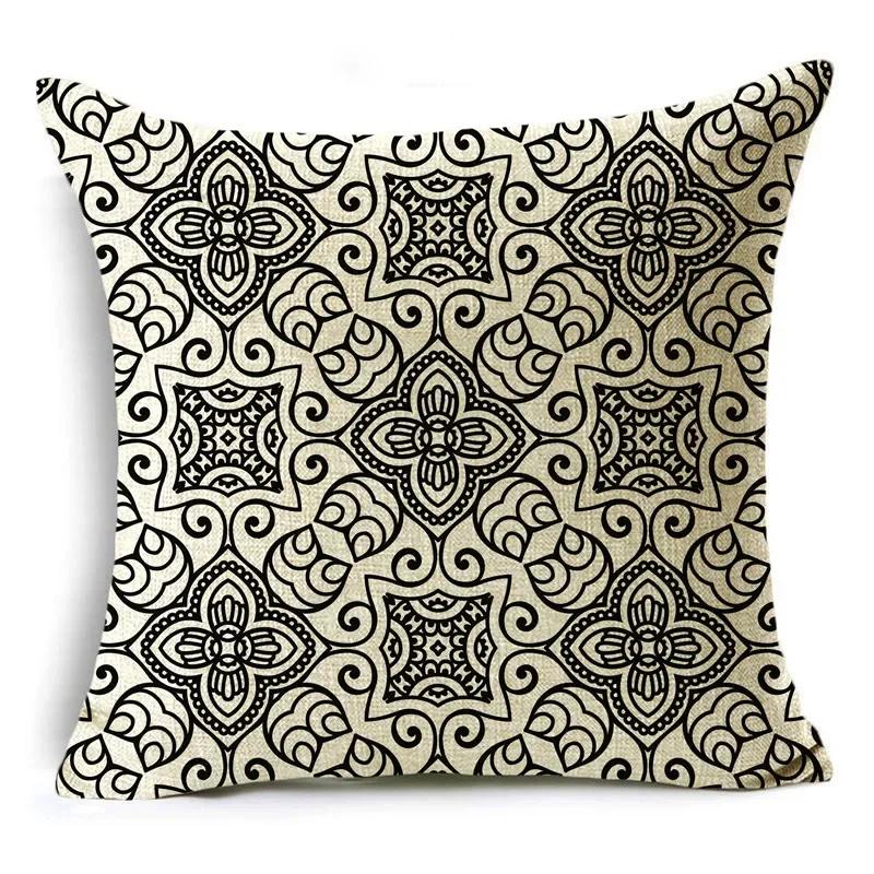 Mandela Style Retro Ethnic Style Pillowcase Sofa Living Room Decoration Cushion Cover 40*40cm/45*45cm/50*50cm