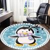 1pc Penguin Winter Scarf Chair Carpet for Office, Soft, Non-Slip Polyester Mat, Office, Entryway, Living Room, Bedroom,  yy251207240