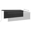 Manual Retractable Awning with Roller Blind & LED Lights 4.5 x 3 m Anthracite