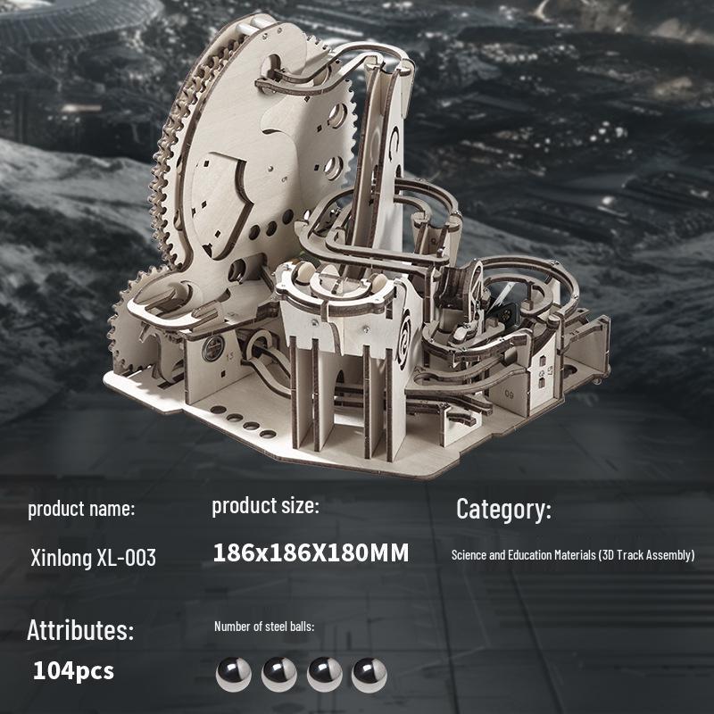 Starry Orbit 3D Wooden Puzzle Toy: Dark Bear Series