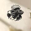 Metal Wall Art Lionfish Sea Theme Home Decor Living Room Bedroom Coastal Beach House Wall Hanging Unique Gift