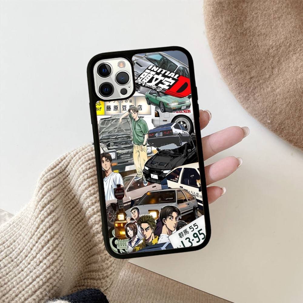 Road Racing Anime I-Initial D For IPhone 17 16 15 14 13 12 11 Pro Max Plus Mini PC+TPU Back Phone Cover