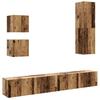 5 Piece Wall Mounted TV Cabinet Set Rustic Wood Look Engineered Wood