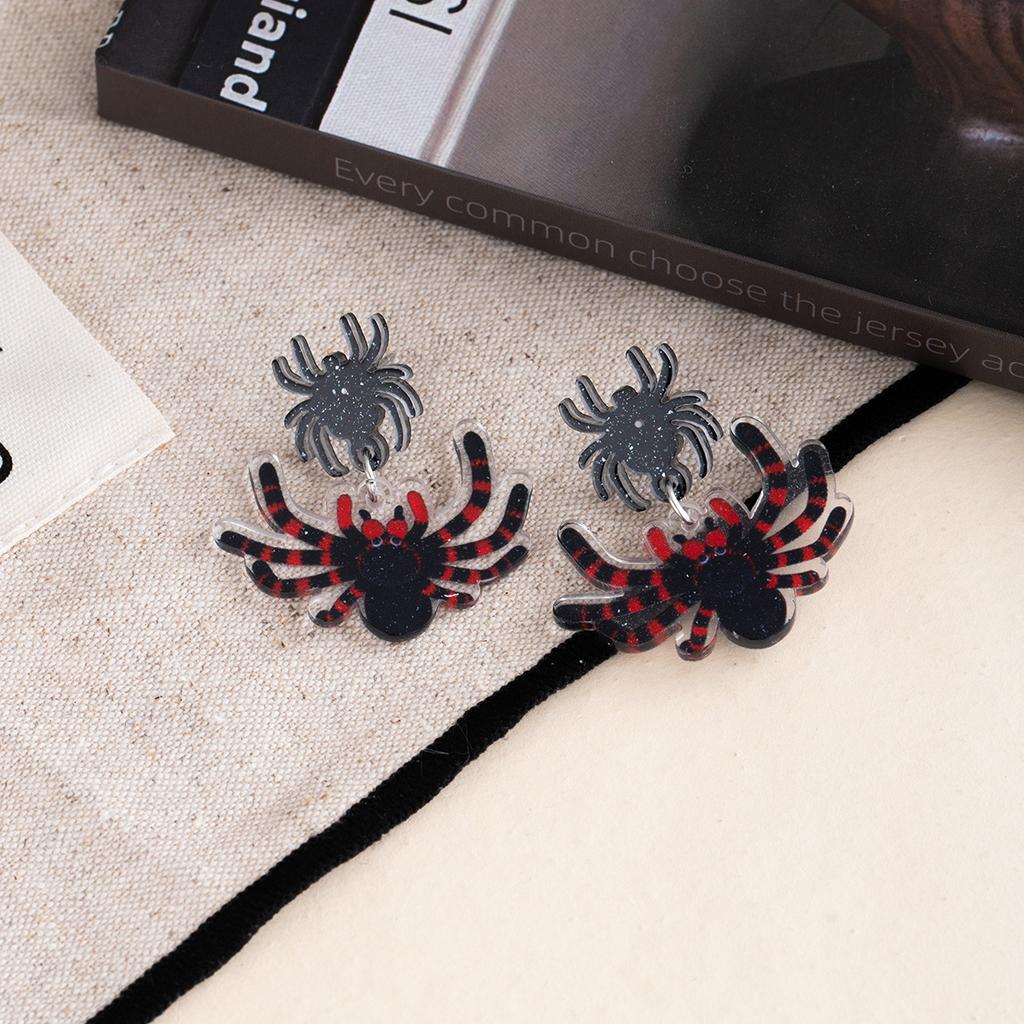 Exaggerated Fun Halloween Spider Stud Earrings Sweet Cool Personality Style Earrings Fashion Exaggerated Niche Temperament Earrings