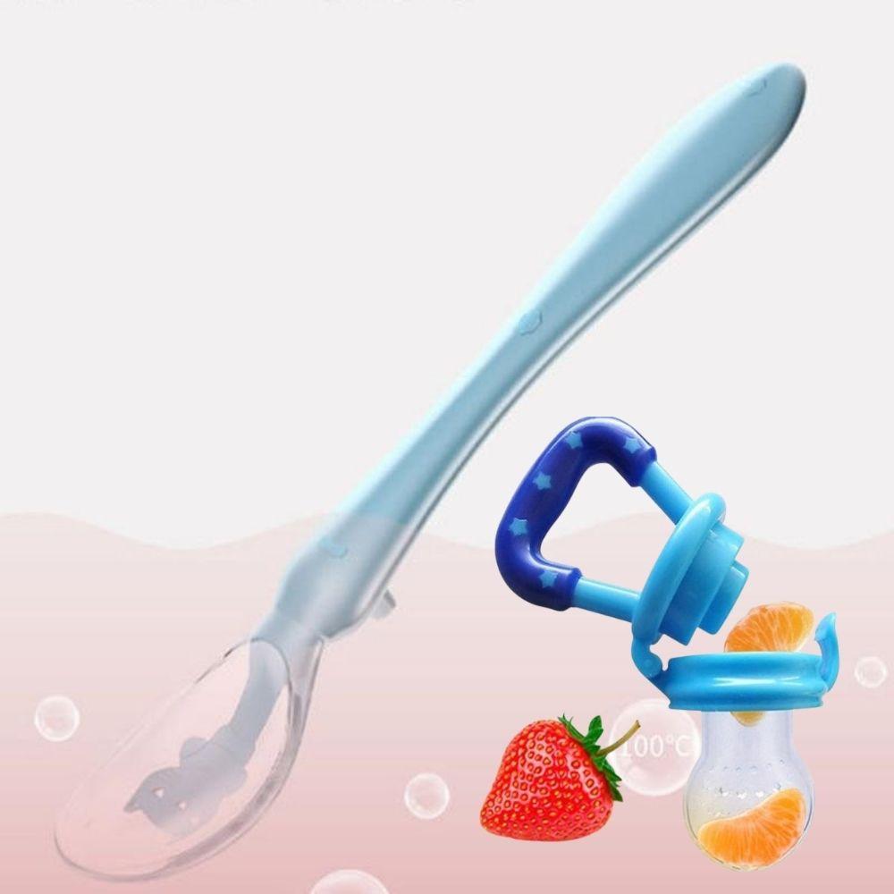 Baby Feeding Combo – Fruit Feeder & Soft Silicone Spoon Set