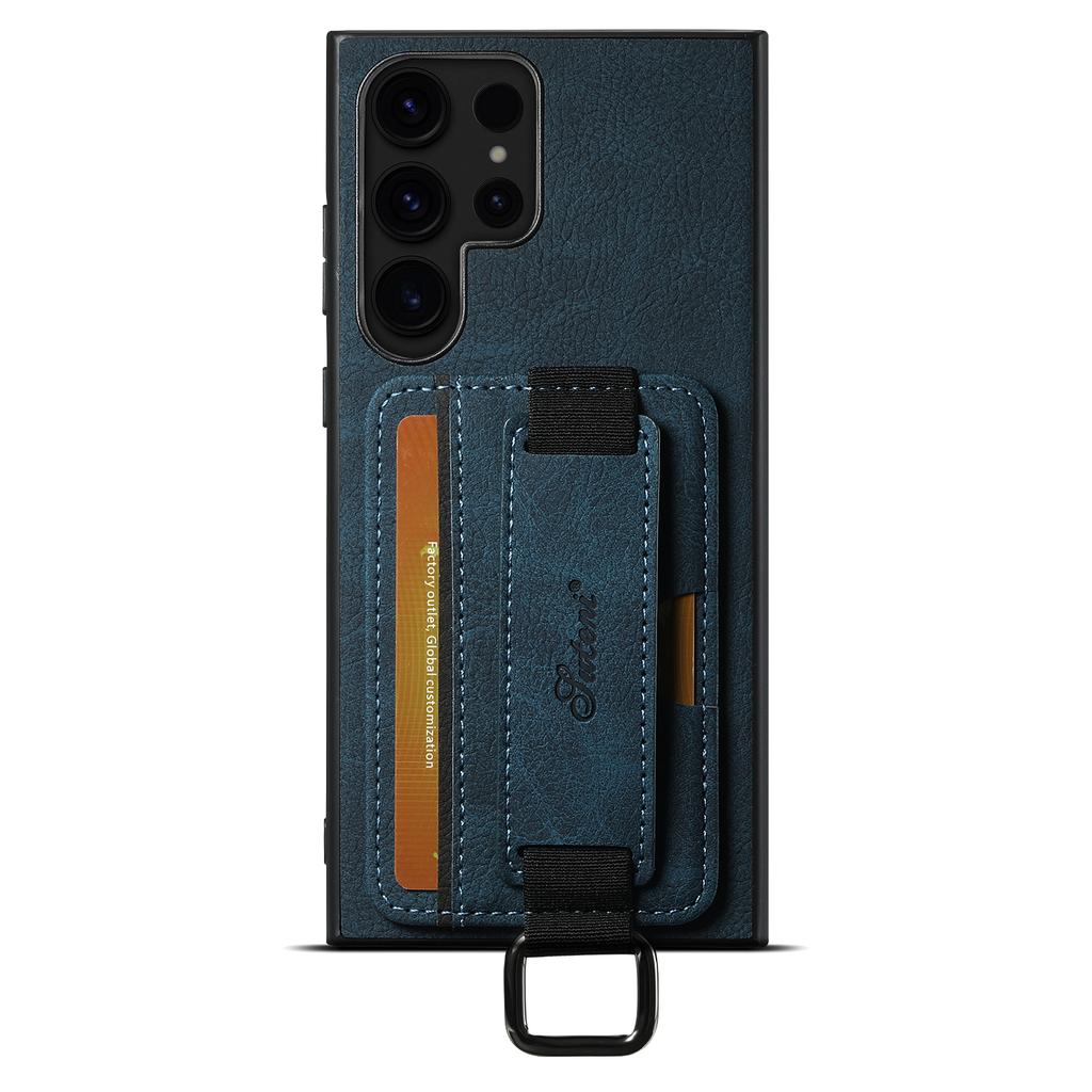 SUTENI H13 For Samsung Galaxy S24 Ultra Case Litchi Texture Phone Cover with Kickstand Card Holder