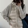 Fashion Female Short Coat Winter Jackets Hooded Knitted Sleeves Loose Thick Warm Women Parkas