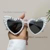 High-End Women's Heart-Shaped Bride Pearl Sunglasses - Perfect for Wedding Parties