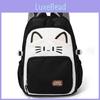 Large Simple Capacity Backpack With Kitten And Letter Print Design For Use Daily