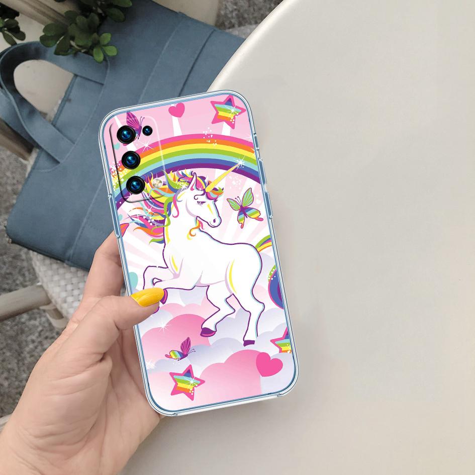 AQ25 Cartoon Unicorn Transparent Phone Case for Motorola Moto G40 G04 G05 One Ace Action  Fusion + Plus Hyper Macro Vision Zoom