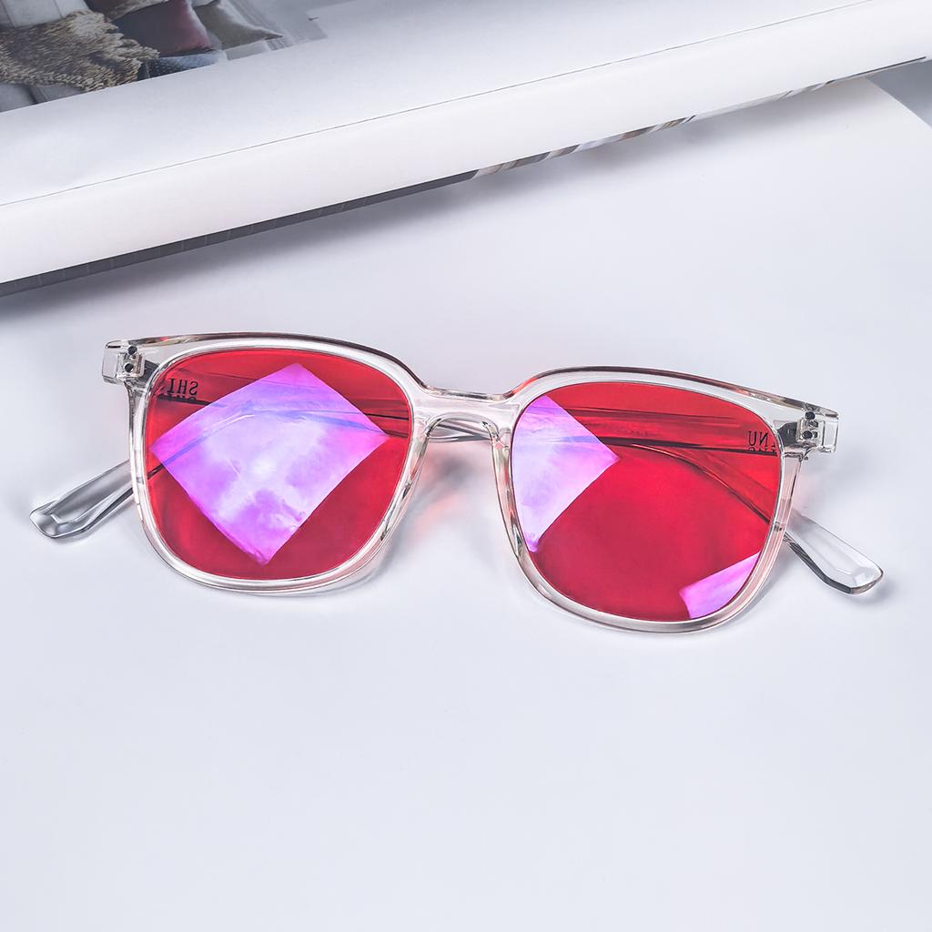 SHINU Red Lens Blue Light Blocking Glasses for Better Sleep Anti Fatigue Computer Glasses TR90 Frame Y2k Style