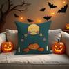 Moonlit Pumpkin Gift Cushion Cover Halloween Rustic Throw Pillow Covers Cute Ghost Pumpkin Maple Leaf Cushion Covers