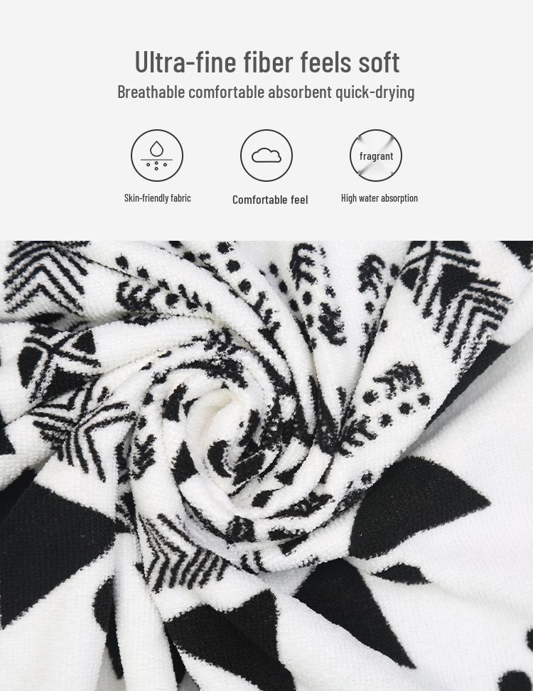 Ultra-Fine Quick-Dry Tie-Dye Beach Towel: Double-Sided Plush, Printed, Fashionable Swim Towel for Adults