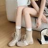 Fashion Winter Women Biker Boots Fashion Belt Buckle Ladies Elegant Platform Flats Short Booties Casual Women's Knight Booties