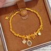 K Sand Gold Oval Flower Bracelet French Retro Niche Temperament Bracelet Bracelet Light Luxury High-end Jewelry