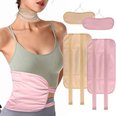 2 Pcs Reusable Liver Detoxification Castor Oil Care Strap for Thyroid, Constipation and Inflammation Waist and Neck Wrap (without Oil)
