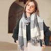 Soft Acrylic Plaid Scarf Women Winter Warm Shawl With Fringe Casual Chic Accessory