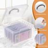 Greeting Card Storage Box Photo Organizer with 6 Removable Adjustable Dividers and Stickers for Photos Crafts Scrapbooking