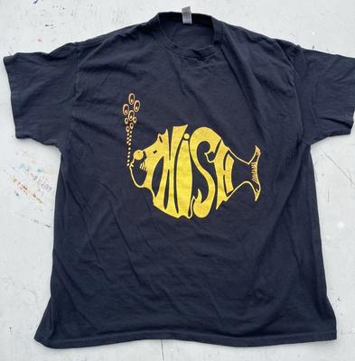 Herren Phish T-Shirt Schwarz Spell-Out XL Musik Folk Rock Jam Hippy Granola Crunchy