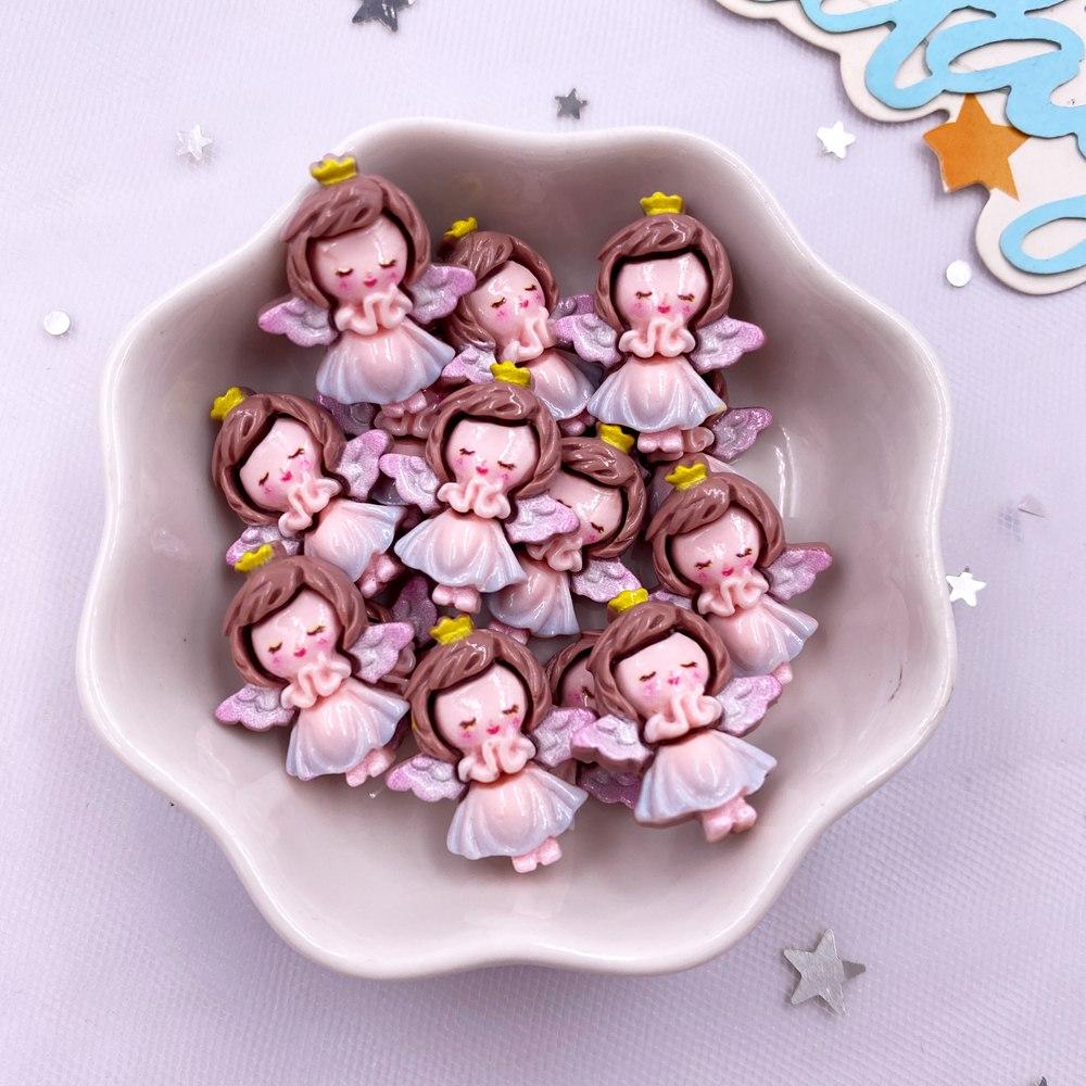 20 SZTŻywica Kawaii Kolorowy Kreskówkowy Aniołek Dziewczynka Płaska Kamień Wystrój Domu Księżniczka Wróżka Figurka Scrapbooking DIY Akcesoria Rękodzieło