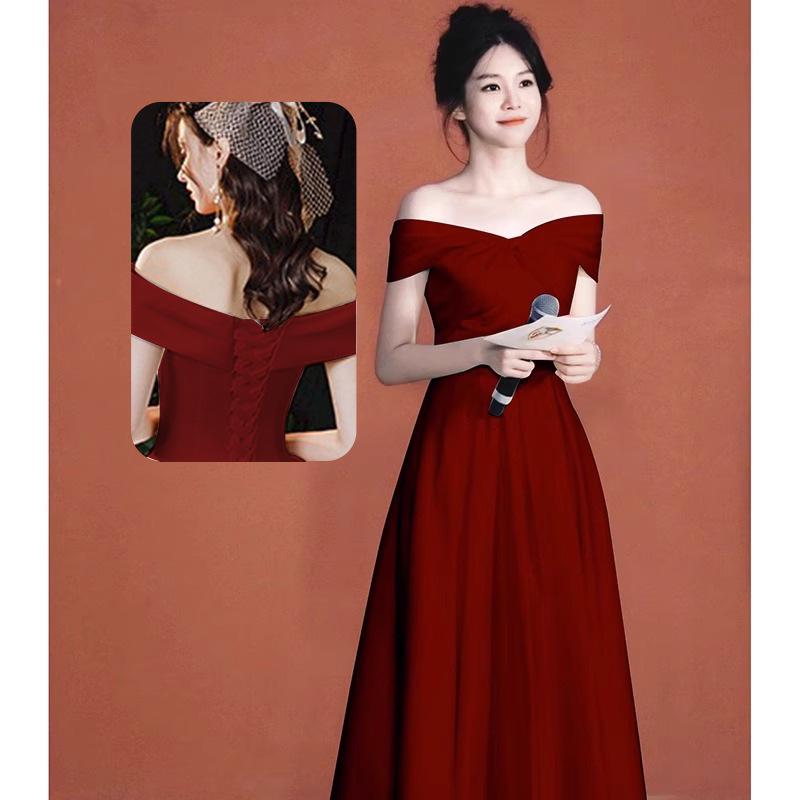 

Длинное вечернее платье с открытыми плечами для особых случаев Extra Small