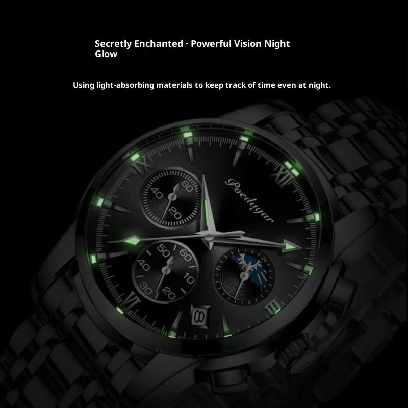 Top Brand New Waterproof Luminous Multifunctional Men's Watch Men's Student Korean Style Fashion Quartz Watch