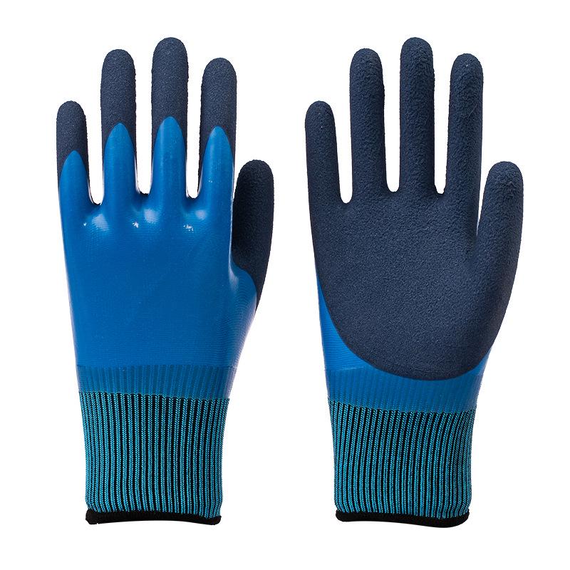 Tide-Chasing Wear-Resistant Waterproof Latex Work Gloves - Non-Slip, Ideal for Construction.