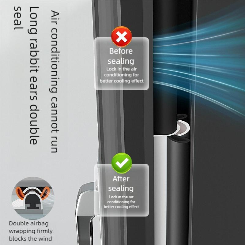 4M TPE Self-adhesive Window Seal Strip Plastic Steel Window Insulation Weatherstrip Flexible Bilateral Windproof Dustproof Strip