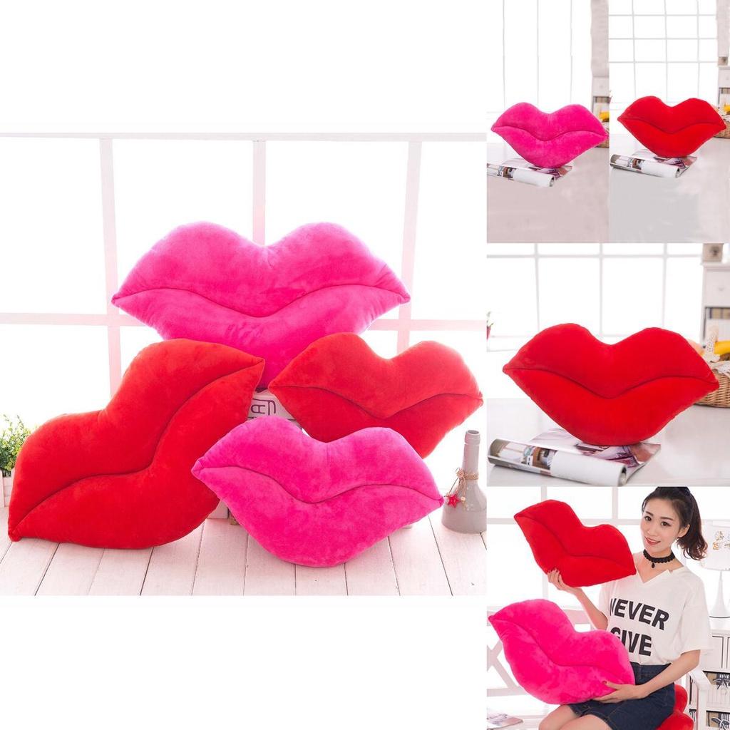 Luxuriös weiches rotes Lippenförmiges Plüschkissen Ideal für Komfort und Geschenke