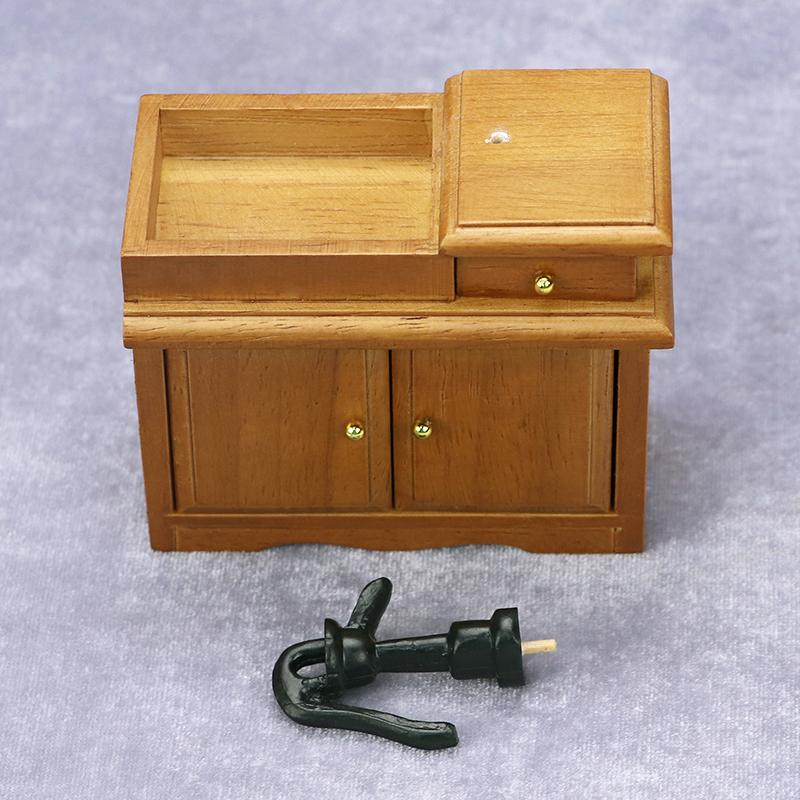 1:12 Dollhouse Miniature Bathroom Sink Cupboard Kitchen Wash Basin Drawer Furniture Model Decor Toy Doll House Accessories