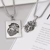 Hip Hop Creative Stainless Steel Keel Chain Heart Pendants Necklaces for Men Women Couple Necklaces Valentine's Day Gift Jewelry