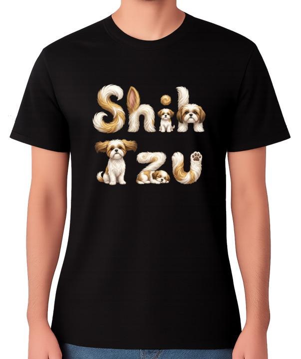 

Shih Tzu Dog Typography Unisex T-Shirt Cute Puppy Lover Graphic Tee S разноцветный