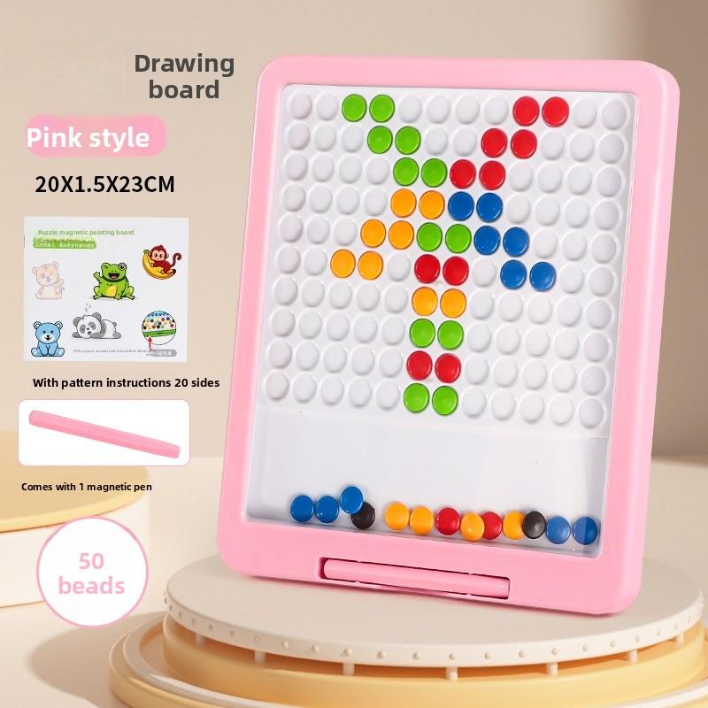 Children s Puzzle Playthings Simple Drawing Board Writing Board Magnetic Pen Dribbling Early Education Playthings Mini Drawing Playthings Gifts розовый