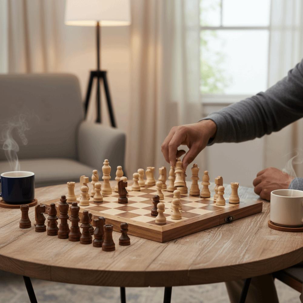 Wooden Material Wooden Chessmen Smooth Finish International Chess Staunton Chess Set Adult
