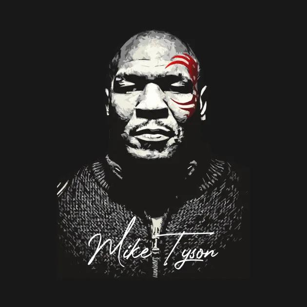 

Mike Tyson Portrait Signature TShirt Summer Cotton Short Sleeve ONeck Mens T Shirt New S3XL S