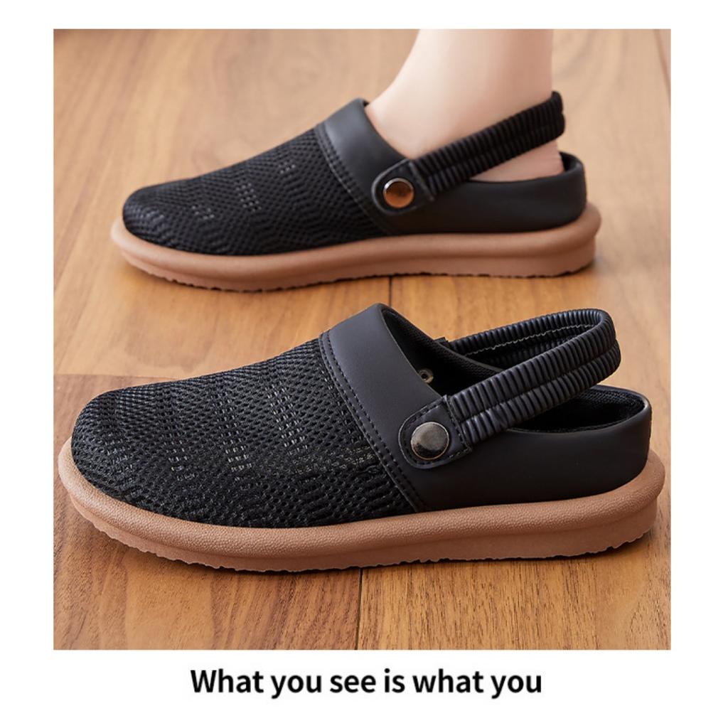 Hollowed Summer Women For Sandals Out Mesh Shoes Japanese Minimalist Baotou Slippers Soft Soled Casual Shoes