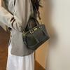 Vintage Oilwax Leather Boston Bag Women's Portable Messenger Bag