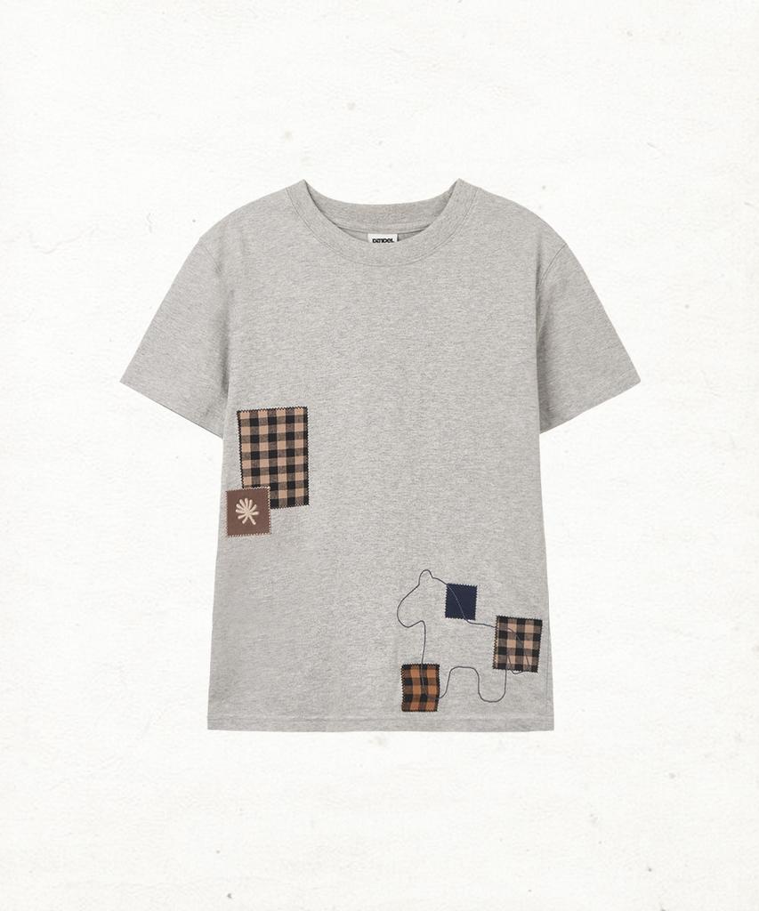 Dandel Dd Patch Applique Horse Tee (Grey)