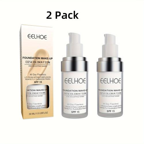 2 Pack Temperature Change Liquid Foundation Concealer Long Lasting Smear-Proof Makeup Moisturizing Brightening Color Concealer