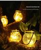 Solar-Powered Glass Crackle Hanging Garden Light – Creative Christmas Mason Jar Decoration
