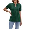 Frühling Und Sommer Neu Kurzarm Einfarbig Plissiert V-Ausschnitt Gestreift T-Shirt Tops Für Damen