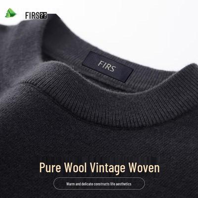 Shanshan 2025 Men's 100% Pure Wool Pullover Sweater