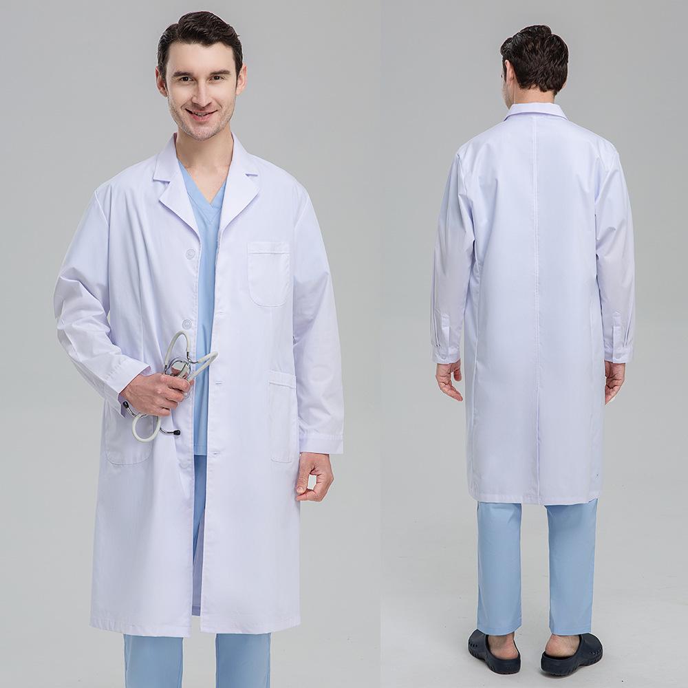 White Coat Hospital Doctor Nurse Dental Clinic Men'S And Women'S Coats White High-Quality Work Clothes Can Be Embroidered