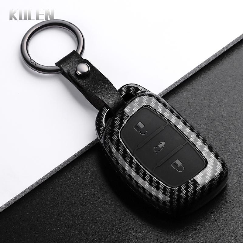 Abs Carbon Fiber Style Car Key Case Cover For Hyundai Ix35 I40 I20 I10 Tucson Elantra Creta Sonata Ioniq Accent Creata Keychain